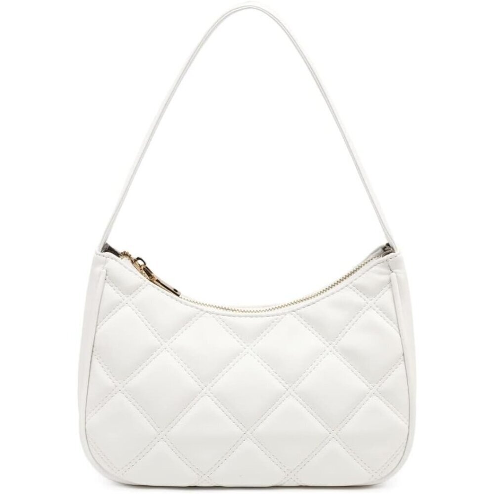 Women White Lg Imported Polyester Leather Zipper Closure Mini Tote Handbag